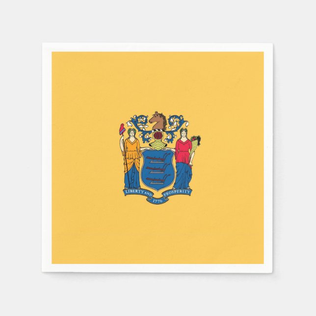 Patriotische Papierservietten mit der Flagge New J (Vorderseite)