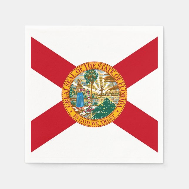 Patriotische Papierservietten mit Florida-Flagge (Vorderseite)