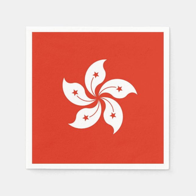 Patriotische Papierservietten mit Hongkonger Flagg (Vorderseite)