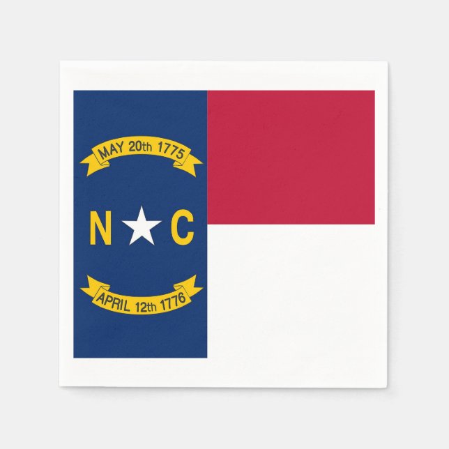 Patriotische Papierservietten mit North Carolina-F (Vorderseite)