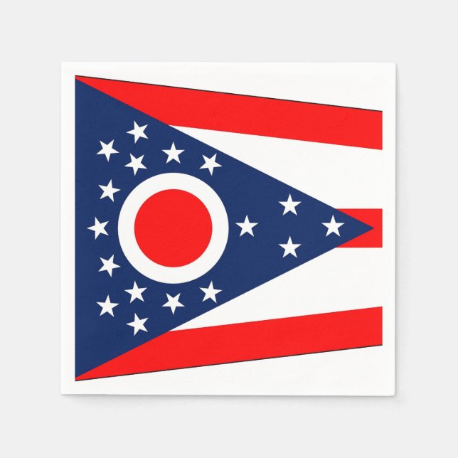 Patriotische Papierservietten mit Ohio-Flagge (Vorderseite)