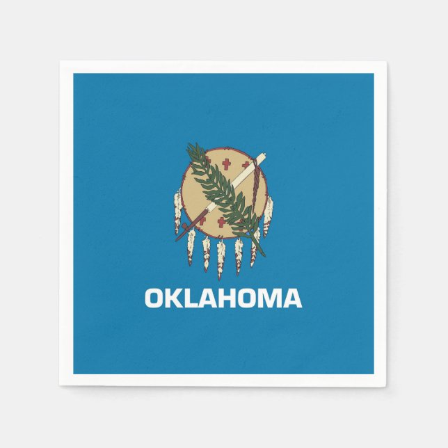 Patriotische Papierservietten mit Oklahoma-Flagge (Vorderseite)