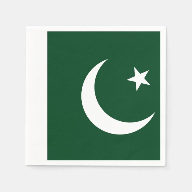 Patriotische Papierservietten mit pakistanischer F (Vorderseite)