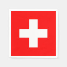Patriotische Papierservietten mit Schweizer Flagge