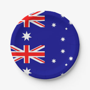 Patriotische Papiertafel mit australischer Flagge Pappteller