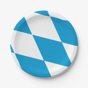 Patriotische Papiertafel mit bayerischer Flagge Pappteller