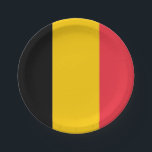 Patriotische Papiertafel mit belgischer Flagge Pappteller<br><div class="desc">Genießen Sie Ihr Essen mit unseren Tellern unter belgischer Flagge! Diese Teller sind sowohl für Bequemlichkeit als auch für kulturellen Stolz konzipiert und zeigen das ikonische Design der belgischen Fahne mit drei senkrechten schwarzen, gelben und roten Streifen. Ob Sie ein belgisches Party veranstalten, einen besondere Anlass feiern oder einfach nur...</div>