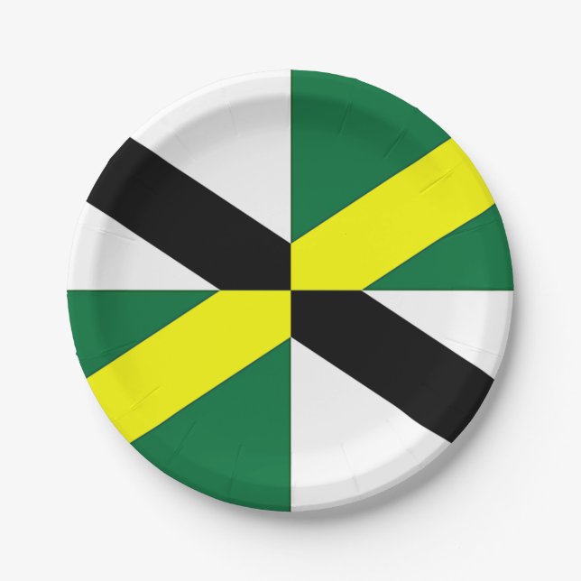 Patriotische Papiertafel mit Fahne von Monterey Ci Pappteller (Vorderseite)