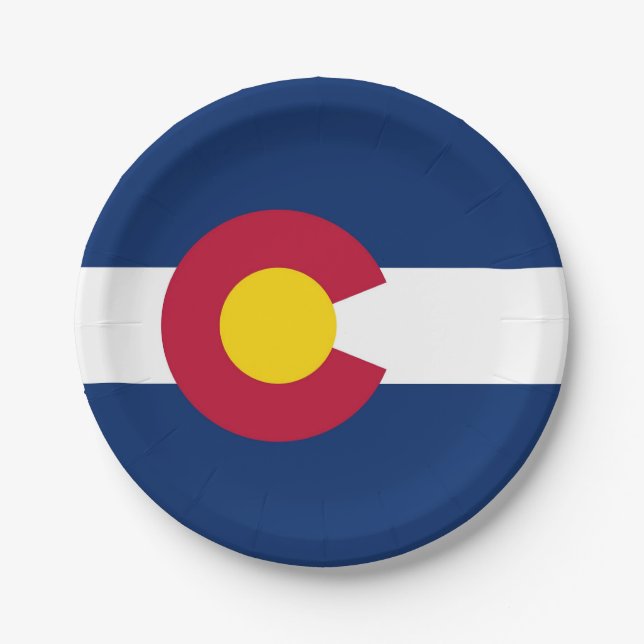 Patriotische Papiertafel mit Flagge Colorado Pappteller (Vorderseite)