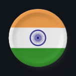 Patriotische Papiertafel mit indischer Flagge Pappteller<br><div class="desc">Feiern Sie das indische Erbe mit Flag Paper Teller: Fügen Sie Ihren Ansammlungen eine Touch indischen Stolzes hinzu mit unseren exklusiven Tellern mit der lebendigen indischen Flagge! Diese Teller, die mit Liebe zum Detail gestaltet wurden, sind mehr als nur Geschirr; sie sind eine Feier des reichen indischen Kulturerbes und des...</div>