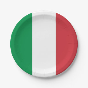 Patriotische Papiertafel mit italienischer Flagge Pappteller
