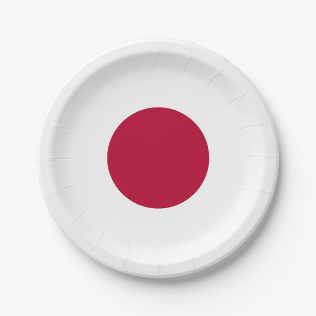 Patriotische Papiertafel mit japanischer Flagge Pappteller (Vorderseite)