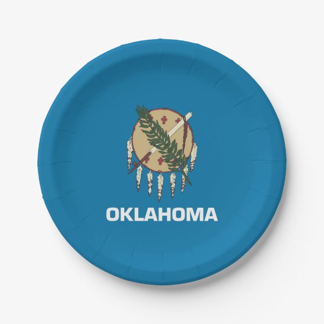 Patriotische Papiertafel mit Oklahoma-Flagge Pappteller (Vorderseite)