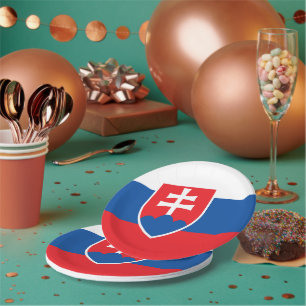 Patriotische Papiertafel mit slowakischer Flagge Pappteller