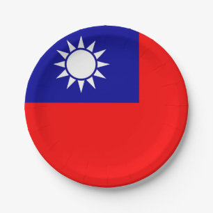 Patriotische Papiertafel mit taiwanischer Flagge Pappteller