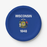 Patriotische Papiertüte mit Wisconsin-Staatsflagge