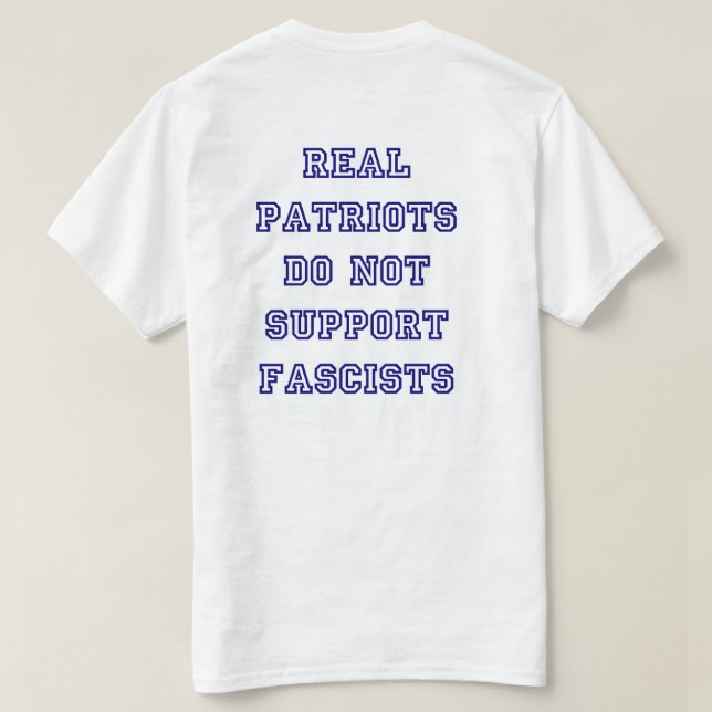 Patriotische Patrioten Antifaschismus Blau T-Shirt (Design Rückseite)