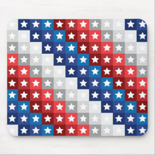PATRIOTISCHE PATTERIEN AUS ROTEM WEISSEN, BLAUEN, MOUSEPAD