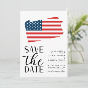 Patriotische Pennsylvania Zielhochzeit Save The Date