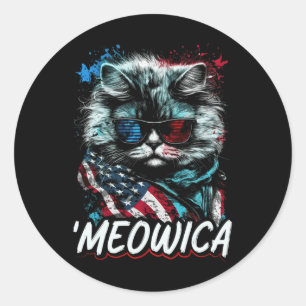 Patriotische Perserkatze Merica Runder Aufkleber