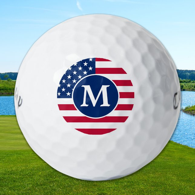 Patriotische Personalisierte Monogram-Amerikanisch Golfball (Von Creator hochgeladen)