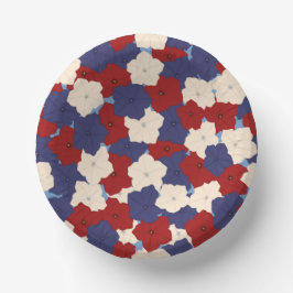 Patriotische Petunien-Papier-Schalen Pappteller