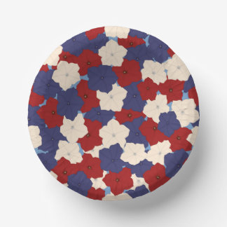 Patriotische Petunien-Papier-Schalen Pappteller