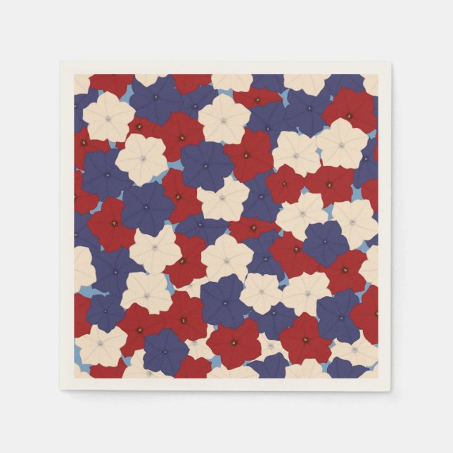 Patriotische Petunien Serviette (Vorderseite)