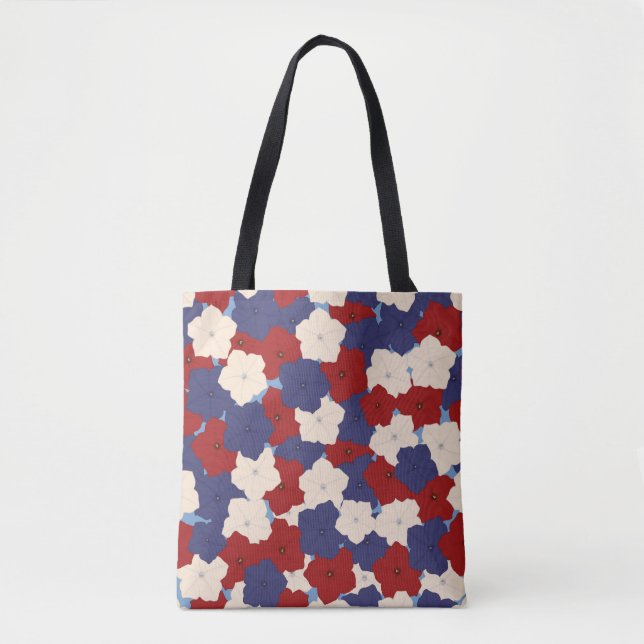 Patriotische Petunien-Tasche (Vorderseite)