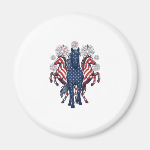 Patriotische Pferde Vintage Feuerwerk Vektor Desig Magnet