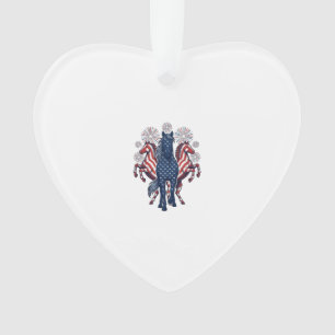Patriotische Pferde Vintage Feuerwerk Vektor Desig Ornament