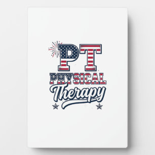 Patriotische Physiotherapie Vintage-PT-Shirt-Desig Fotoplatte