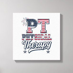 Patriotische Physiotherapie Vintage PT-Shirt-Desig Leinwanddruck