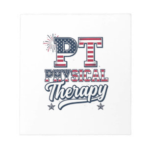 Patriotische Physiotherapie Vintage PT-Shirt-Desig Notizblock
