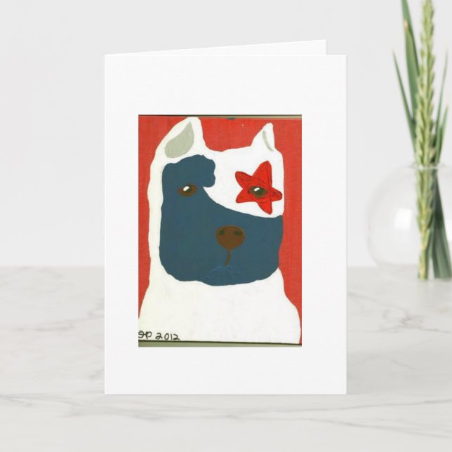 Patriotische Pitbull Karte (Vorderseite)