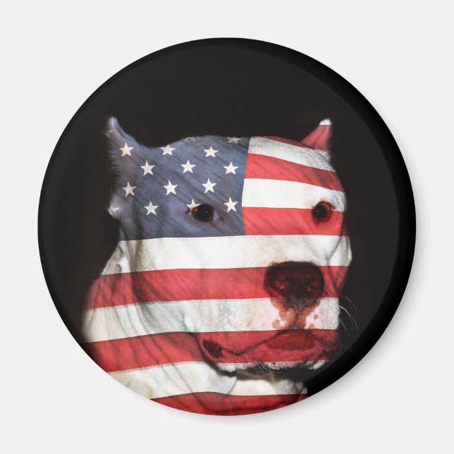 Patriotische Pitbulwand Magnet (Vorne)