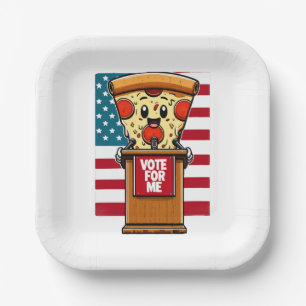 patriotische Pizza wähle mich Pappteller