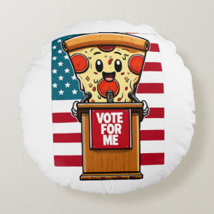 patriotische Pizza wähle mich Rundes Kissen