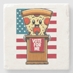 patriotische Pizza wähle mich Steinuntersetzer