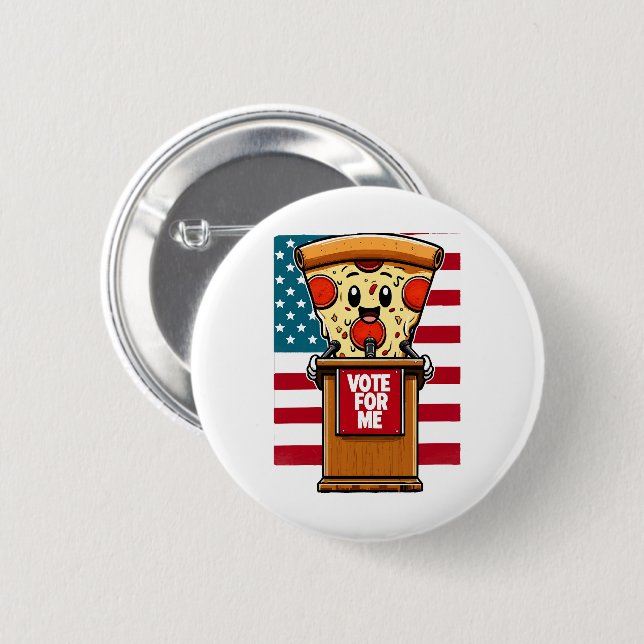 patriotische Pizzabstimmung für mich Button (Vorne & Hinten)
