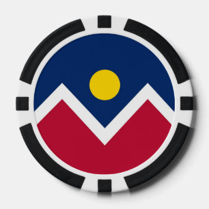 Patriotische Poker-Chips mit der Flagge von Denver Pokerchips