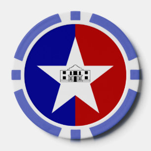 Patriotische Poker-Chips mit Fahne von San Antonio Pokerchips