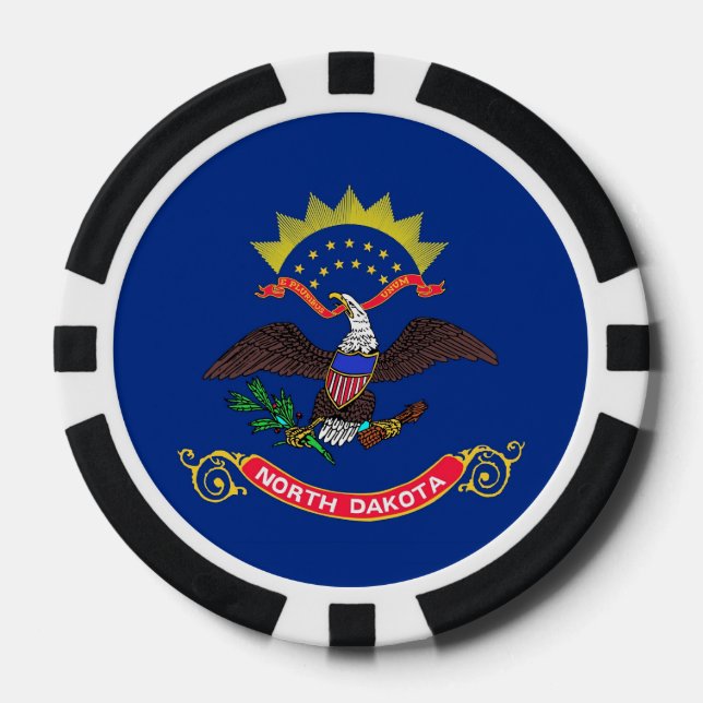 Patriotische Poker-Chips mit Flag North Dakota Pokerchips (Vorderseite)