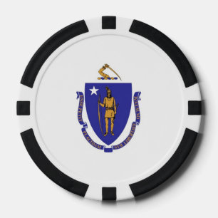 Patriotische Poker-Chips mit Flag von Massachusett Pokerchips