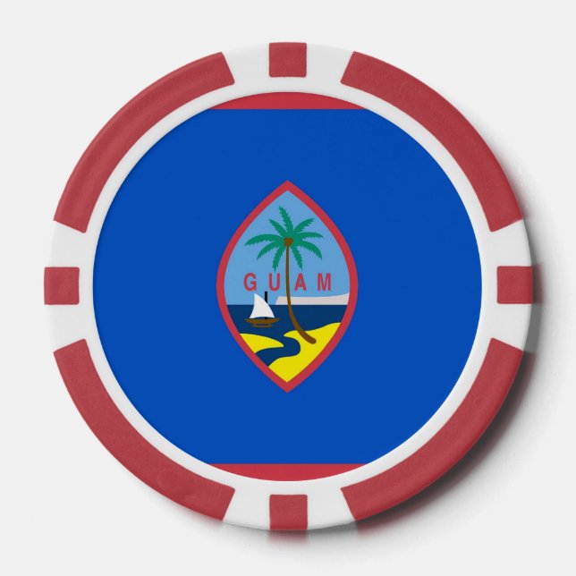 Patriotische Poker-Chips mit Flagge von Guam Pokerchips (Vorderseite)
