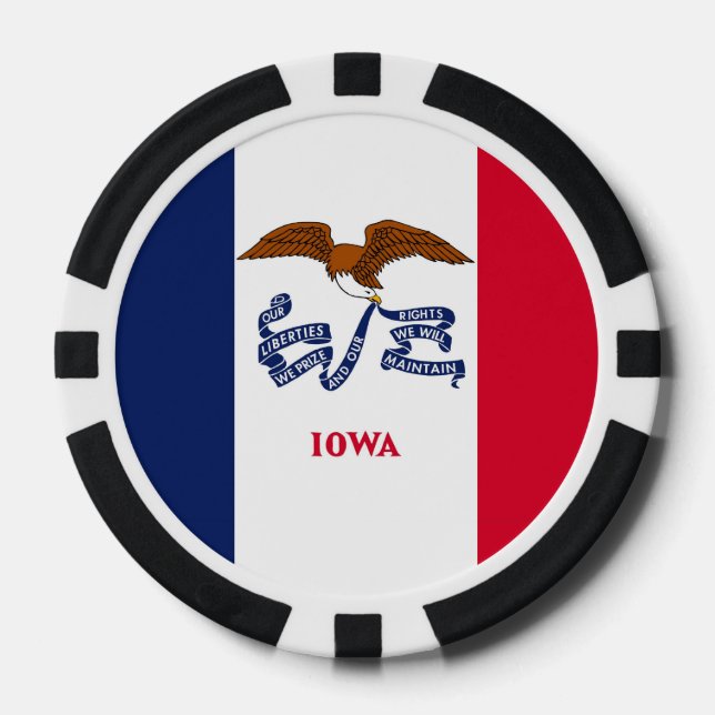 Patriotische Poker-Chips mit Flagge von Iowa Pokerchips (Vorderseite)