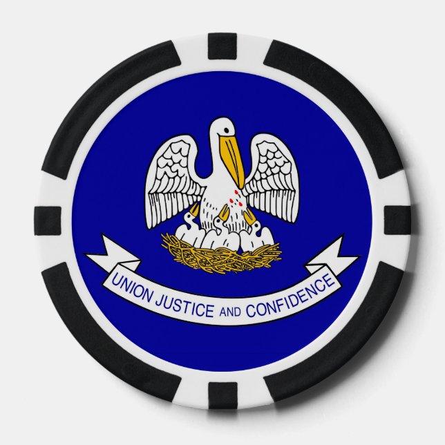 Patriotische Poker-Chips mit Flagge von Louisiana Pokerchips (Vorderseite)