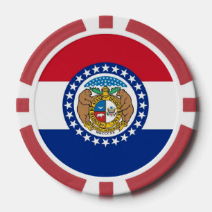 Patriotische Poker-Chips mit Flagge von Missouri Pokerchips
