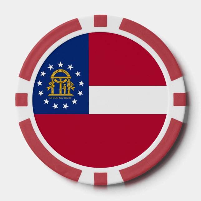 Patriotische Poker-Chips mit georgischer Flagge Pokerchips (Vorderseite)