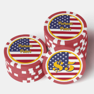 Patriotische Pokernacht Amerikanische Flagge Perso Pokerchips